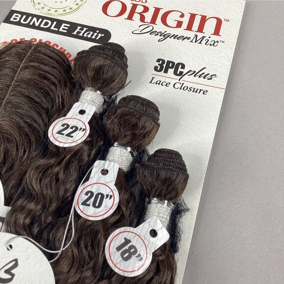 Brazilian Wave #TT1B/30 Black Brown 18” 22” All-in-One Synthetic Hair Extensions - Picture 2 of 7